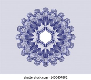 Blue passport rosette. Vector Illustration. Detailed.