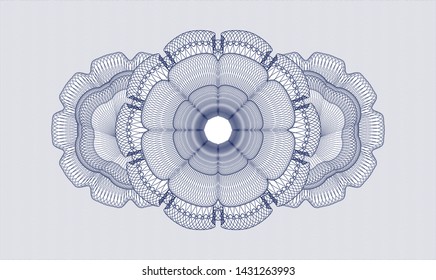 Blue passport rosette. Vector Illustration. Detailed.