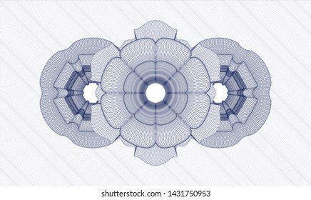 Blue passport rosette. Vector Illustration. Detailed.