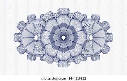 Blue passport rosette. Vector Illustration. Detailed.