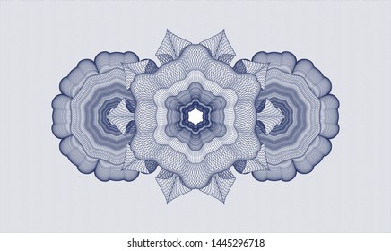 Blue passport rosette. Vector Illustration. Detailed.