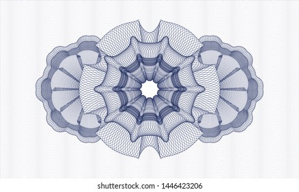 Blue passport rosette. Vector Illustration. Detailed.
