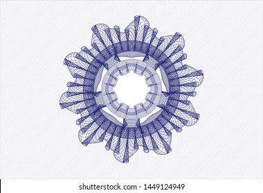 Blue passport rosette. Vector Illustration. Detailed.