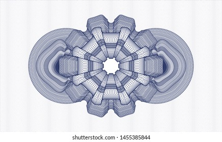 Blue passport rosette. Vector Illustration. Detailed.