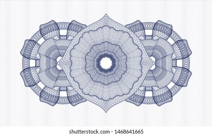 Blue passport rosette. Vector Illustration. Detailed.