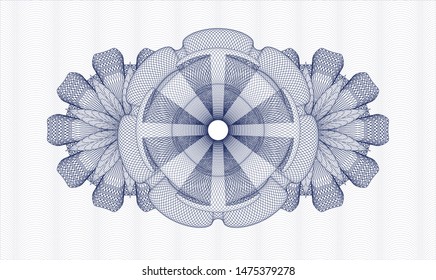 Blue passport rosette. Vector Illustration. Detailed.