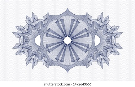 Blue passport rosette. Vector Illustration. Detailed.