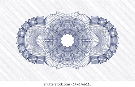 Blue passport rosette. Vector Illustration. Detailed.