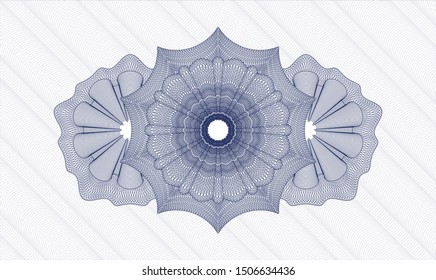 Blue passport rosette. Vector Illustration. Detailed.
