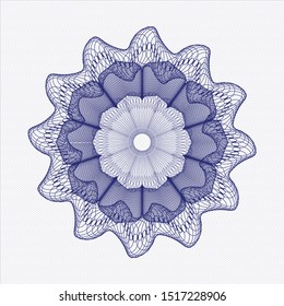 Blue passport rosette. Vector Illustration. Detailed.