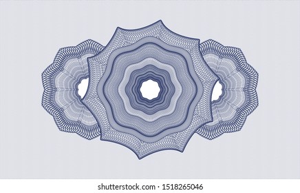 Blue passport rosette. Vector Illustration. Detailed.