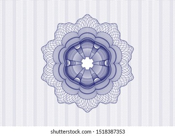 Blue passport rosette. Vector Illustration. Detailed.