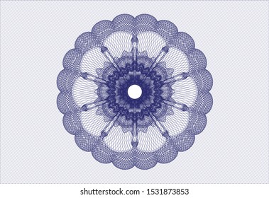 Blue passport rosette. Vector Illustration. Detailed.
