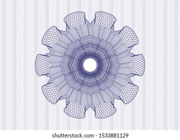 Blue passport rosette. Vector Illustration. Detailed.