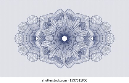 Blue passport rosette. Vector Illustration. Detailed.