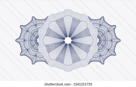Blue passport rosette. Vector Illustration. Detailed.