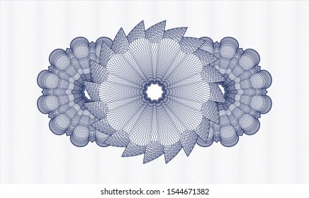 Blue passport rosette. Vector Illustration. Detailed.
