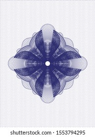 Blue passport rosette. Vector Illustration. Detailed.