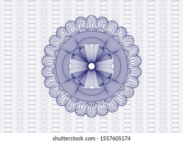 Blue passport rosette. Vector Illustration. Detailed.