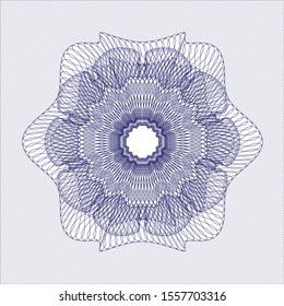 Blue passport rosette. Vector Illustration. Detailed.