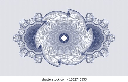 Blue passport rosette. Vector Illustration. Detailed.