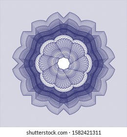 Blue passport rosette. Vector Illustration. Detailed.