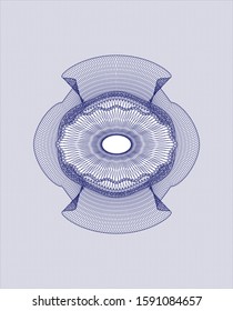 Blue passport rosette. Vector Illustration. Detailed.