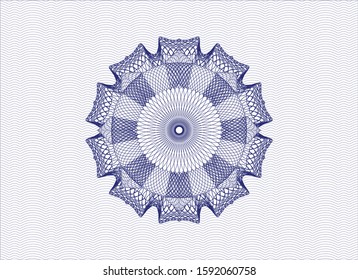 Blue passport rosette. Vector Illustration. Detailed.