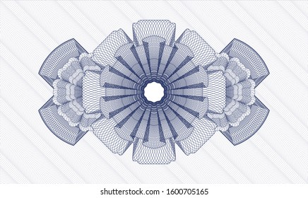 Blue passport rosette. Vector Illustration. Detailed.
