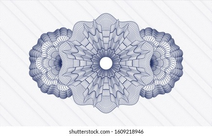 Blue passport rosette. Vector Illustration. Detailed.