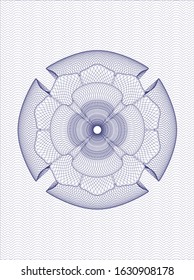 Blue passport rosette. Vector Illustration. Detailed.