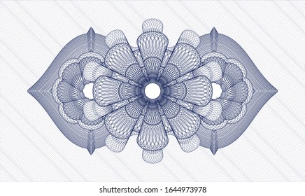Blue passport rosette. Vector Illustration. Detailed.