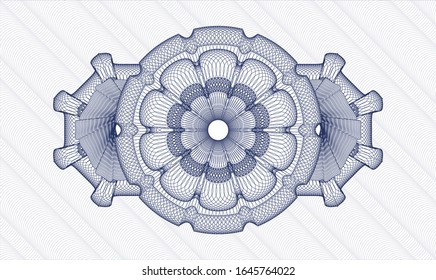 Blue passport rosette. Vector Illustration. Detailed.