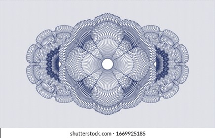 Blue passport rosette. Vector Illustration. Detailed.