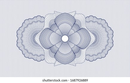 Blue passport rosette. Vector Illustration. Detailed.