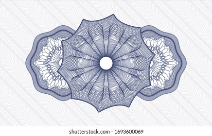 Blue passport rosette. Vector Illustration. Detailed.