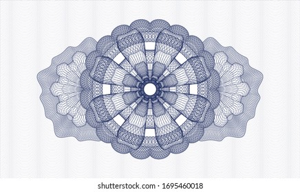 Blue passport rosette. Vector Illustration. Detailed.