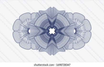 Blaue Passrosette. Vektorillustration Illustration. Detaillierte Angaben.