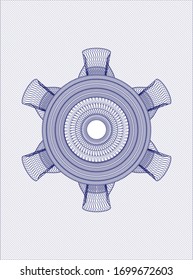 Rosette de pasaportes azules. Ilustración vectorial. Detallado.