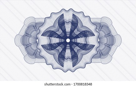 Blue passport rosette. Vector Illustration. Detailed.