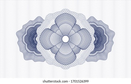 Blue passport rosette. Vector Illustration. Detailed.