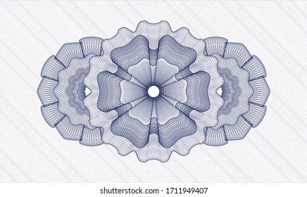 Blue passport rosette. Vector Illustration. Detailed 