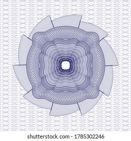 Blaue Passrosette. Vektorgrafik. Detaillierte Angaben. 