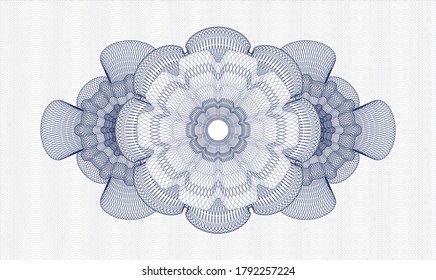 Blue passport rosette. Vector Illustration. Detailed 
