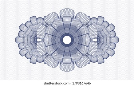 Blue passport rosette. Vector Illustration. Detailed 