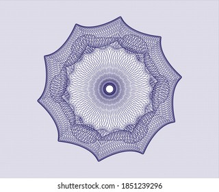 Blue passport rosette. Vector Illustration. Detailed. 
