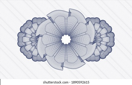 Blue passport rosette. Vector Illustration. Detailed 