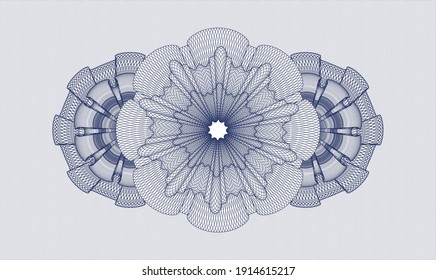 Rosette de pasaportes azules. Ilustración vectorial. Detallado 