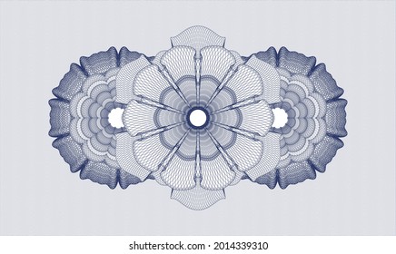 Blue passport rosette. Vector Illustration. Detailed 