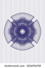Blue passport rosette. Vector Illustration. Detailed. 